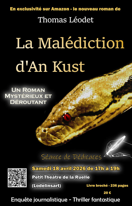 Conférences Séance dédicaces - sortie roman Malédiction d An Kust 