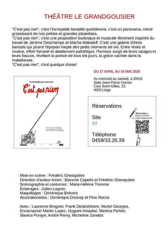 Spectacles Théâtre Grandgousier présente : C est rien