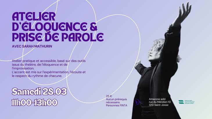 Stages,cours Atelier d’éloquence & prise parole avec Sarah Mathurin