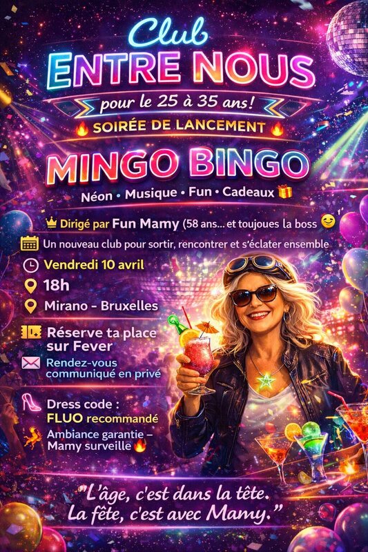 Loisirs Bingo survolté pour 25 35 ans.