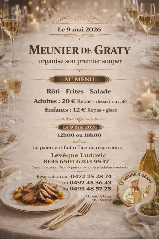 Soirées Premier souper meunier géant Graty