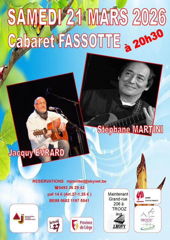 Concerts Concert Stéphane Martini & Jacquy Evrard, Brassens plus, affinités 