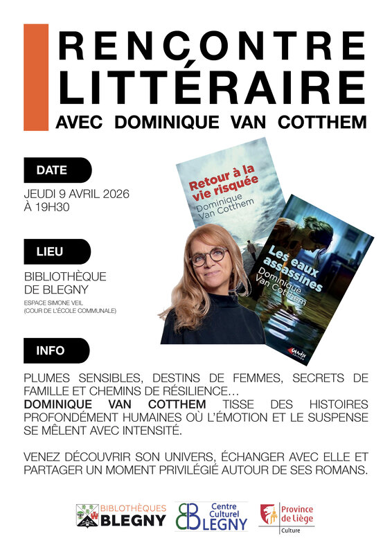 Conférences Rencontre littéraire avec Dominique Cotthem