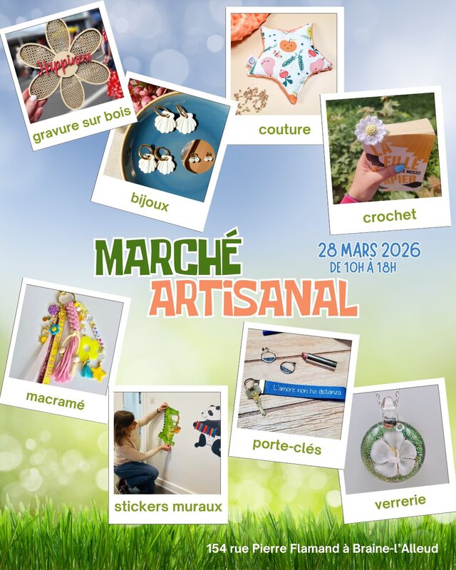 Loisirs Marché artisanal printemps Braine-l’Alleud Sortie famille