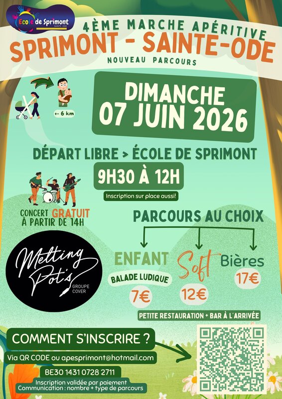 Loisirs 4ème marche apéritive école Sprimont (Sainte-Ode)