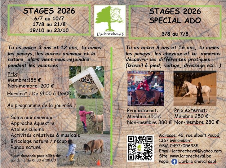 Stages,cours Stage printemps pour enfants insertion microferme activités équestres