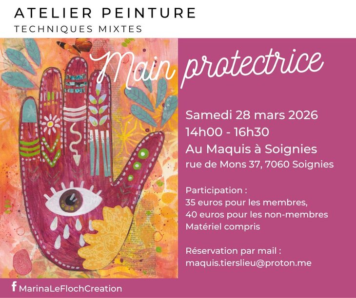 Stages,cours Atelier artistique Main protectrice
