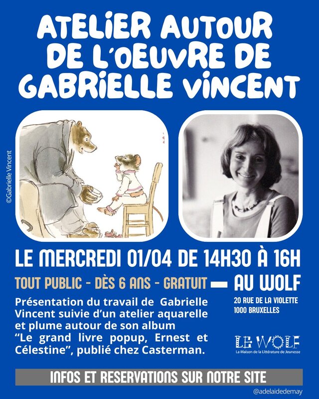 Stages,cours Atelier autour Gabrielle Vincent