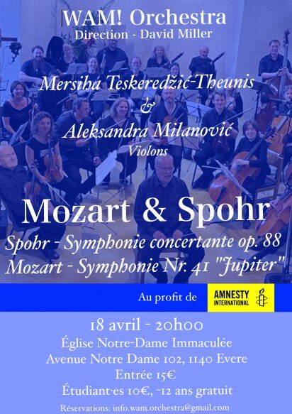Concerts Concert profit Amnesty International le ! Orchestra, Mozart & Spohr