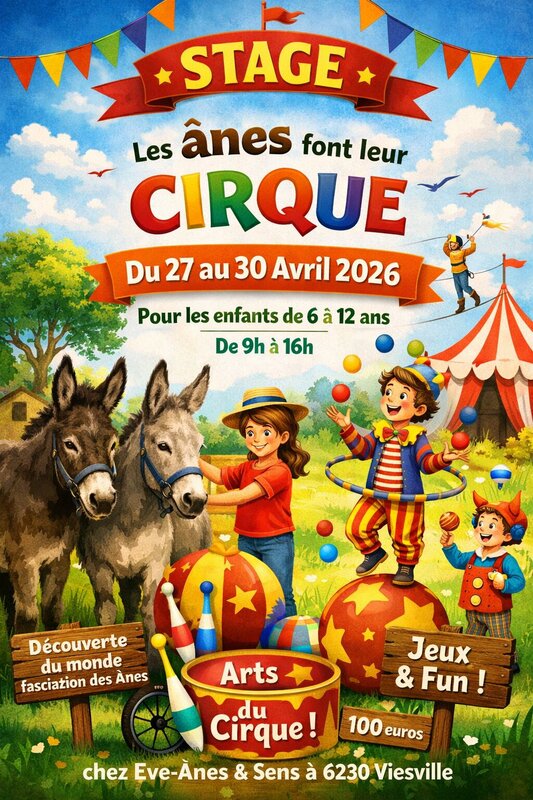 Stages,cours Stage  Les ânes font leur cirque  