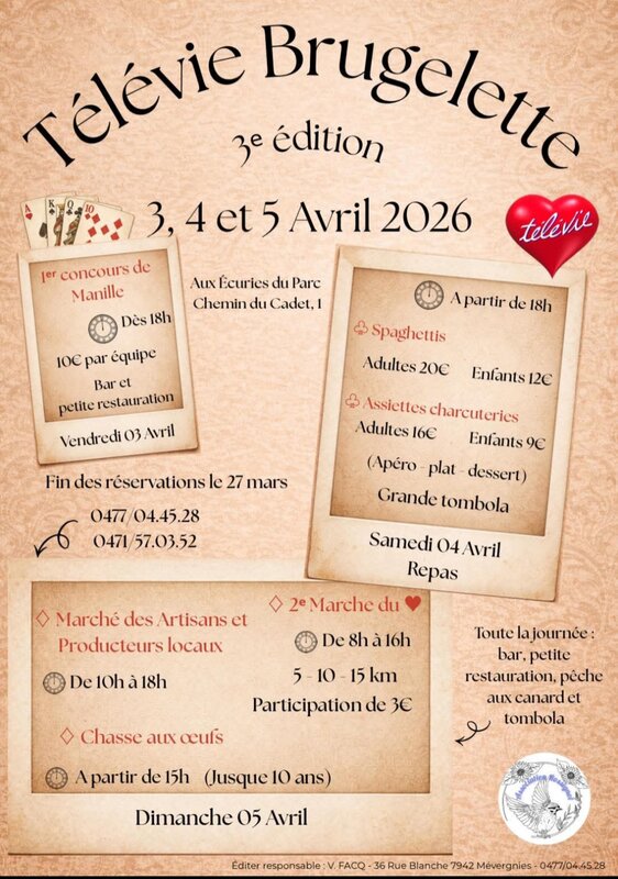 Loisirs 3e Week-end Télévie