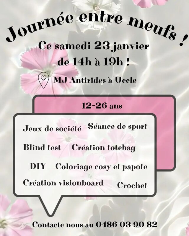 Loisirs Journee entre filles - ans)