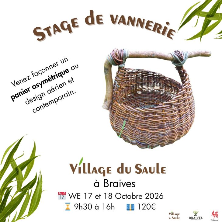 Stages,cours Atelier Vannerie - Panier asymétrique