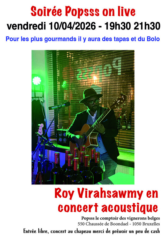 Concerts Soirée Popsss Live - Concert acoustique Roy Virahsawny
