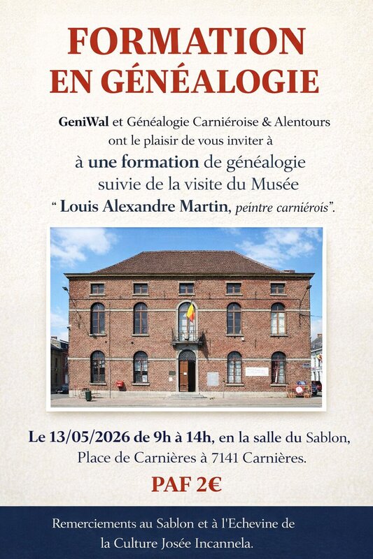 Conférences Formation généalogique