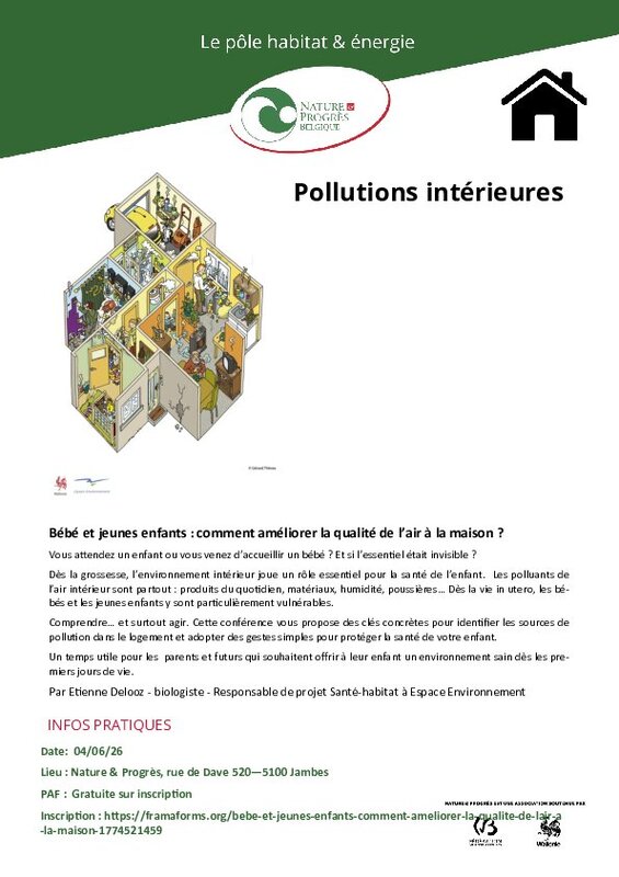 Conférences Bébé jeunes enfants : comment améliorer qualité l’air la maison ?