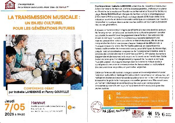 Conférences La Transmission musicale : enjeu culturel pour générations futures