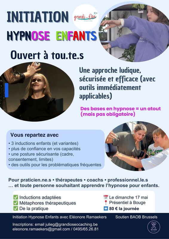 Stages,cours Atelier initiation hypnose enfants