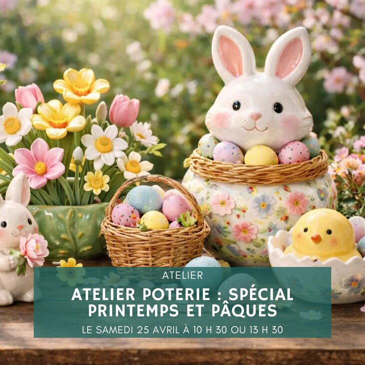 Stages,cours Atelier poterie : spécial printemps Pâques (pour adultes enfants)