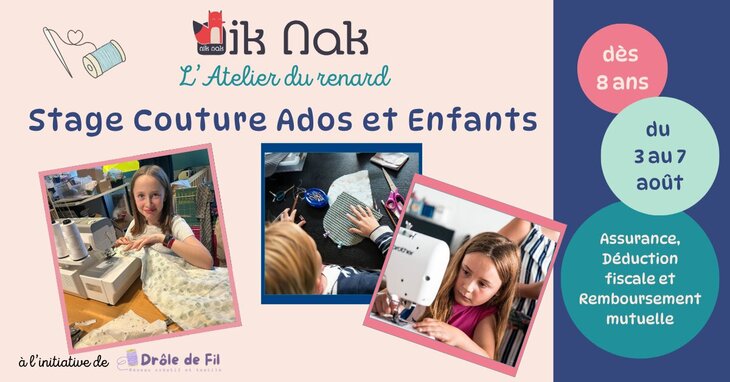 Stages,cours Stage couture Enfants Ados