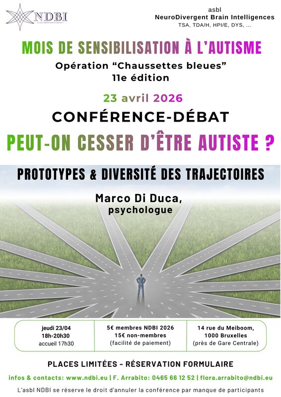 Conférences Conférence-débat  Peut-on cesser d être autiste ? | Ndbi