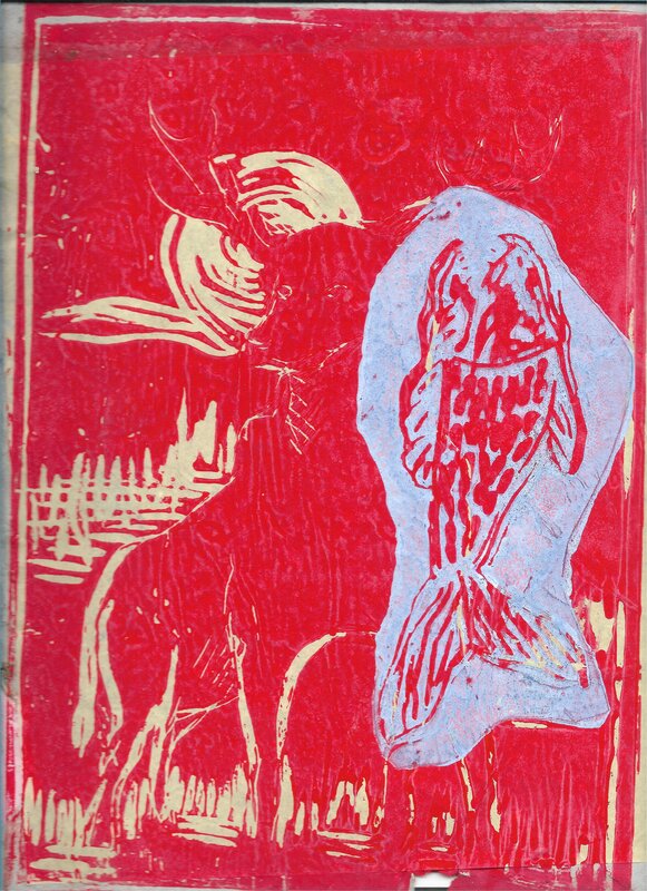 Expositions Les traces l écume, linogravures Caliban Ramirez,