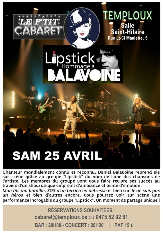 Concerts Le groupe  Lipstick  joue Balavoine