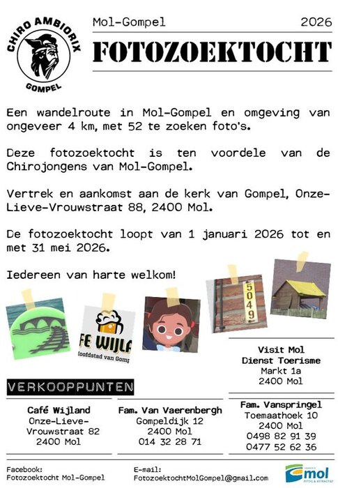 Loisirs Jeu piste photo Mol-Gompel profit Chiro Ambiorix