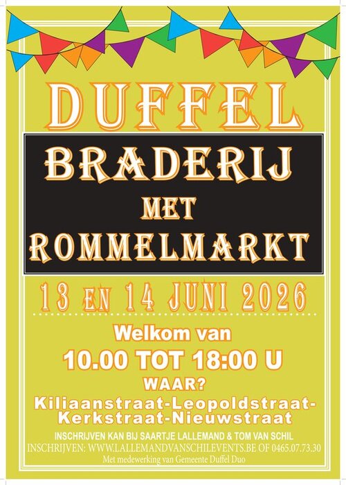  Fête rue avec marché puces Duffel