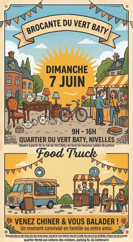  Nivelles - Brocante dans quartier   Vert Baty 