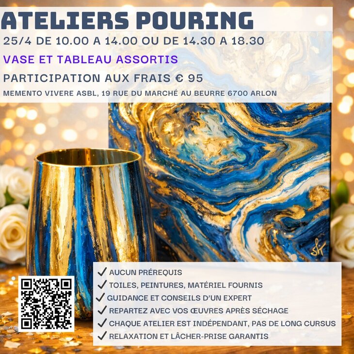 Stages,cours Dernier atelier dernières places: Atelier pouring tableau 3d: vase assorti
