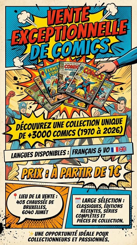 Loisirs Vente exceptionnelle comics, 3000 unités