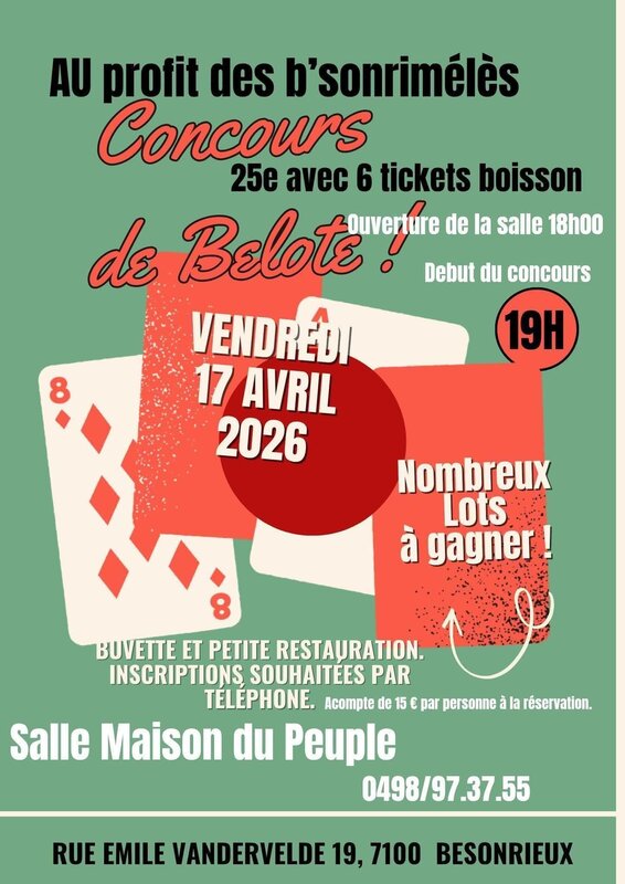Loisirs Concours belote profits b sonrimélès
