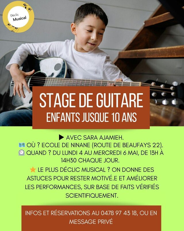 Stages,cours Stage Guitare pour enfants