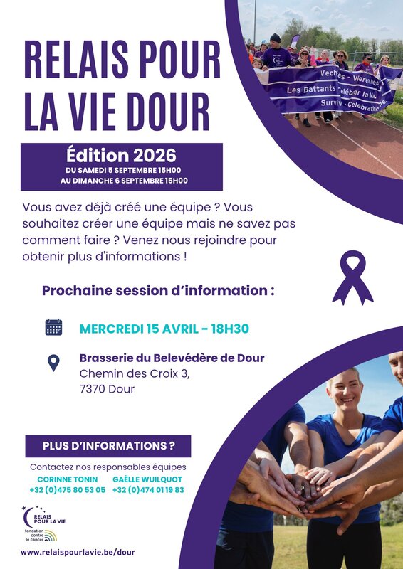 Conférences Session d informations pour 24H relais pour vie Dour