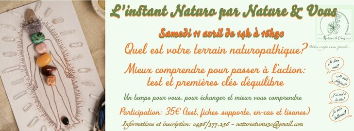 Stages,cours L Instant Naturo: Fatigue, stress, digestion... Quel ton profil dominant?