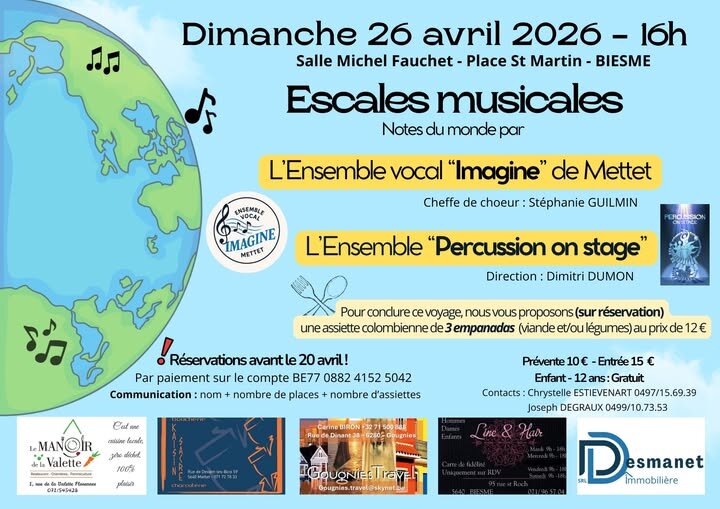 Concerts Escales Musicales - notes monde