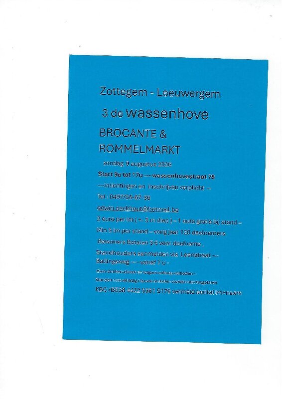 3de Wassenhoofse brocante rommelmarkt