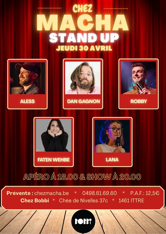 Spectacles Chez Macha - plateau stand up