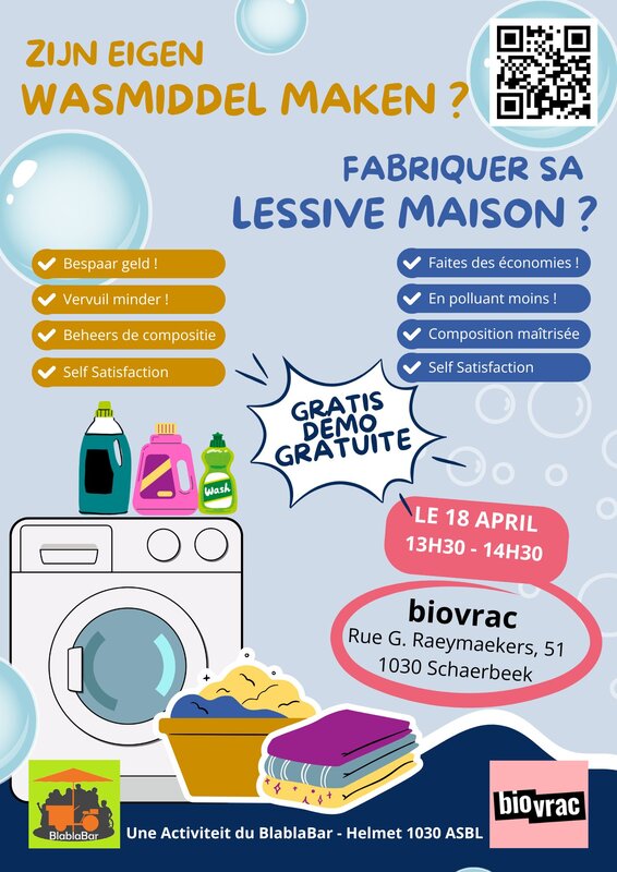 Conférences Zijn eigen wasmiddel maken ? Faire lessive maison ? Join Us