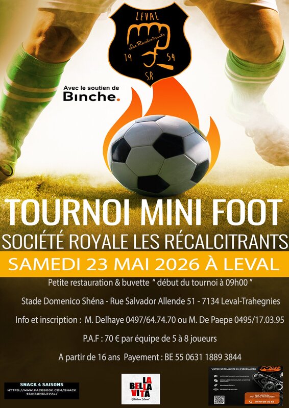 Loisirs Tournoi mini-foot la Les Récalcitrants Leval