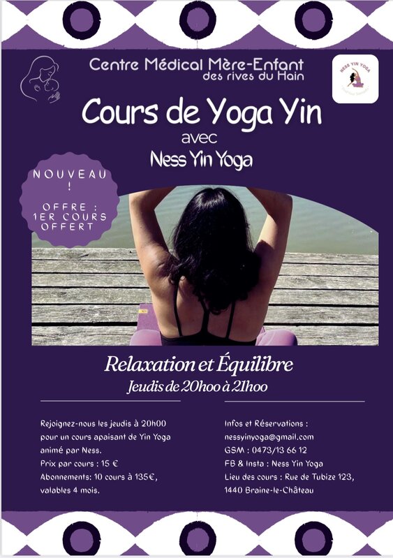 Stages,cours Yin Yoga - cours collectifs