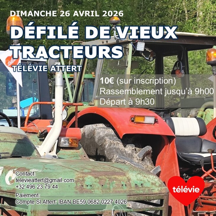 Loisirs Défilé vieux tracteurs Télévie Attert