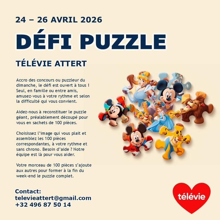 Loisirs Défi Puzzle Télévie