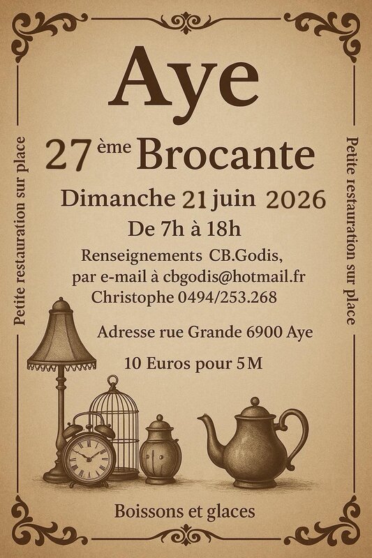  Aye 27ème Brocante le Batty ses alentours