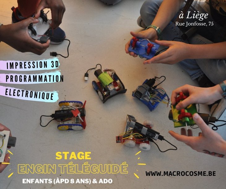 Stages,cours Fabrique A Z hybride  Robot-Engin téléguidé: Goal Bot  (électronique,