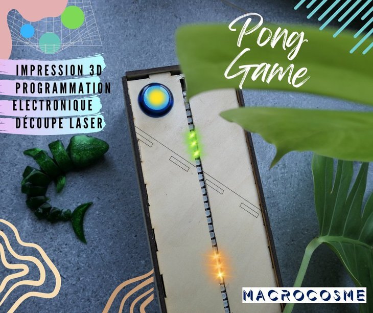 Stages,cours Fabrique Pong Game, jeu (code, électronique, impression laser)