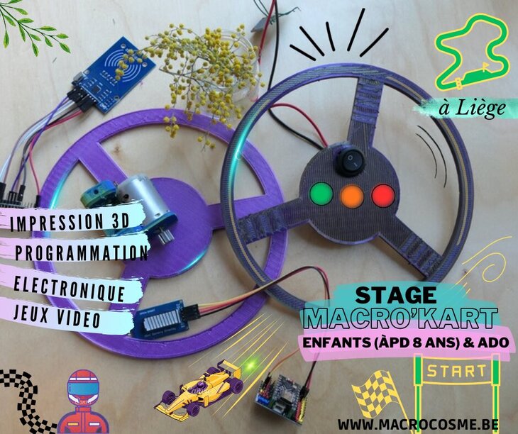 Stages,cours Fabrique circuits course (jeux vidéo) son volant interactif