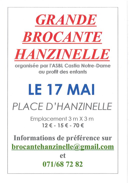  31ème grande Brocante d Hanzinelle
