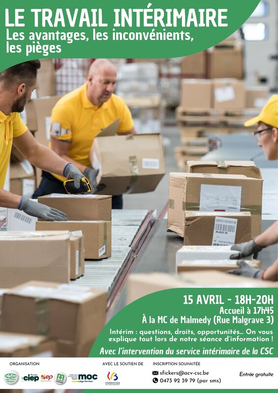 Conférences Séance d information : travail intérimaire